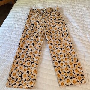 Anthropologie Maeve Sunflower Print Pants